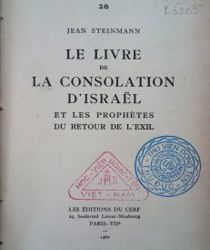 LE LIVRE DE LA CONSOLATION D'israel ET LES PROPHÈTES DU RETOUR DE L'exil